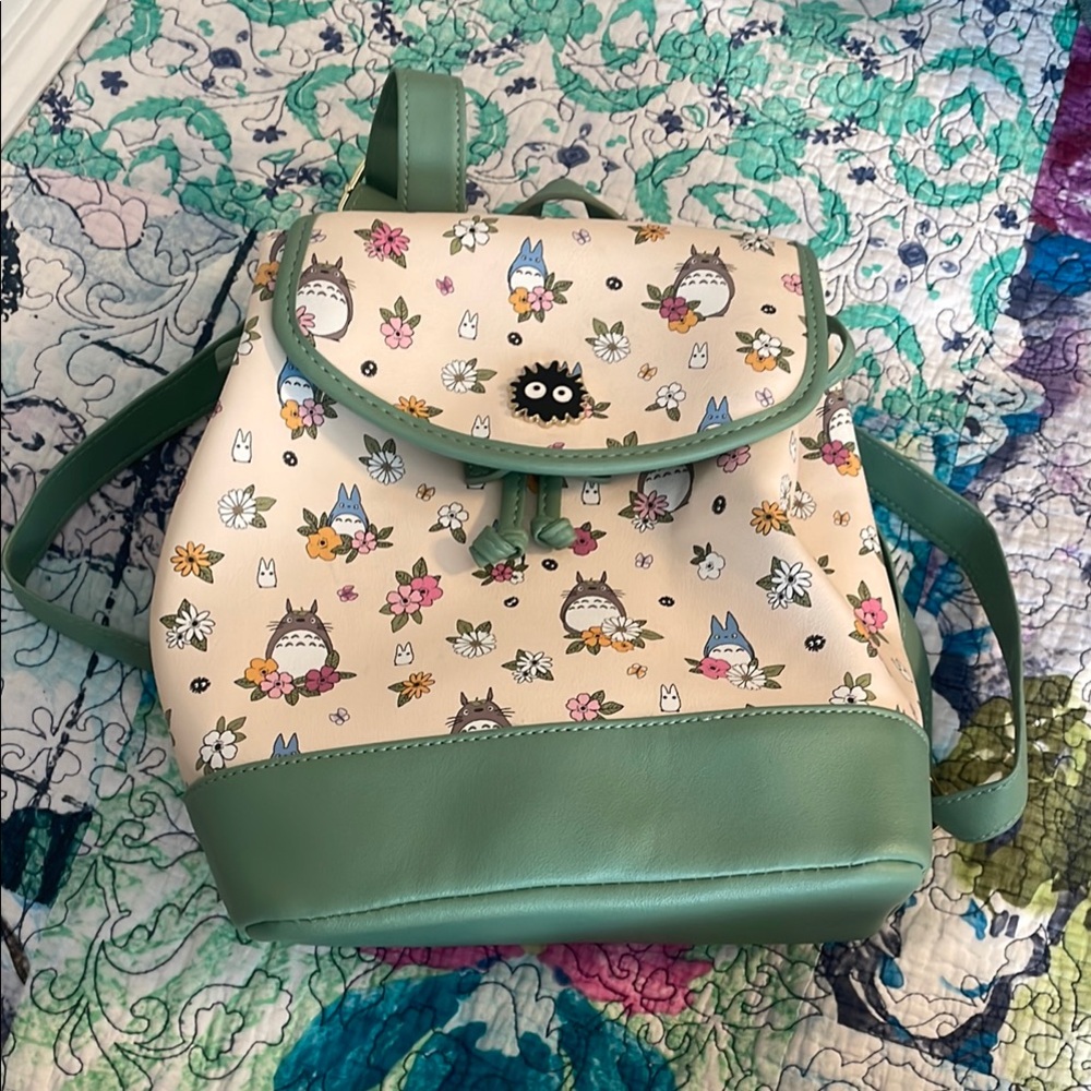 Floral Studio Ghibli Backpack with Green Accents (Hot Topic)